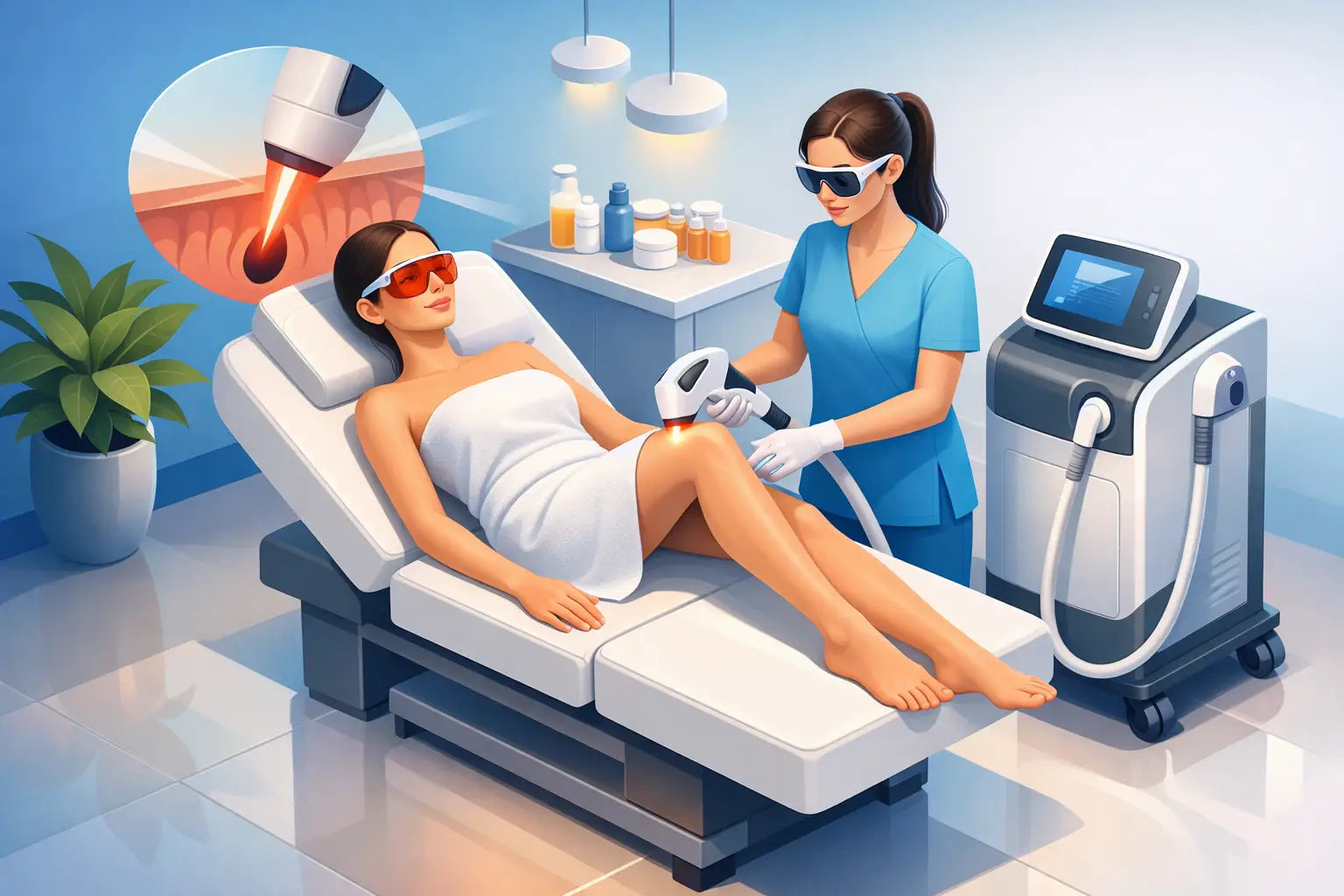 Diodni laser za odstranjevanje dlak v salonu