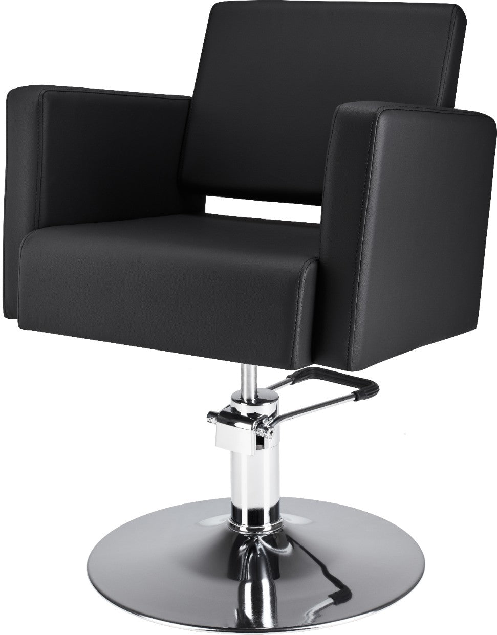 Frizerski stol Premium R (črno oblazinjenje)
