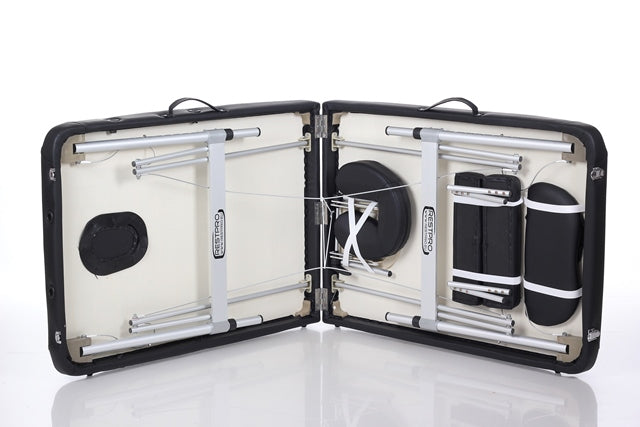 Aluminijasta prenosna masažna miza ALU Black