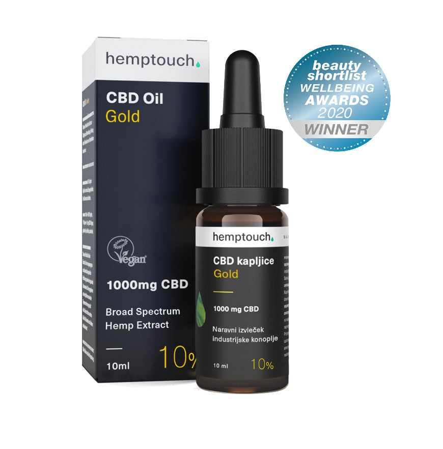 CBD kapljice Gold 1000mg CBD Hemptouch 10ml (10%)