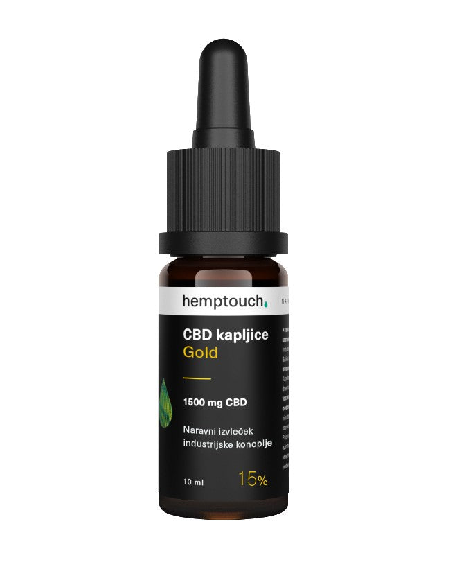 CBD kapljice Gold 1500mg CBD Hemptouch 10ml (15%)
