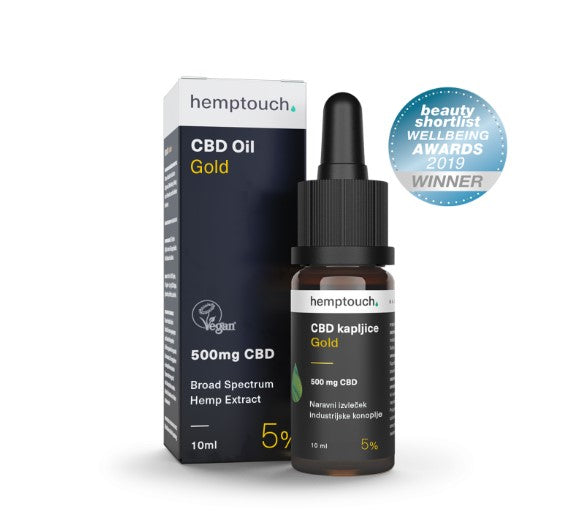CBD kapljice Gold 500mg CBD | Hemptouch | 10ml (5%)