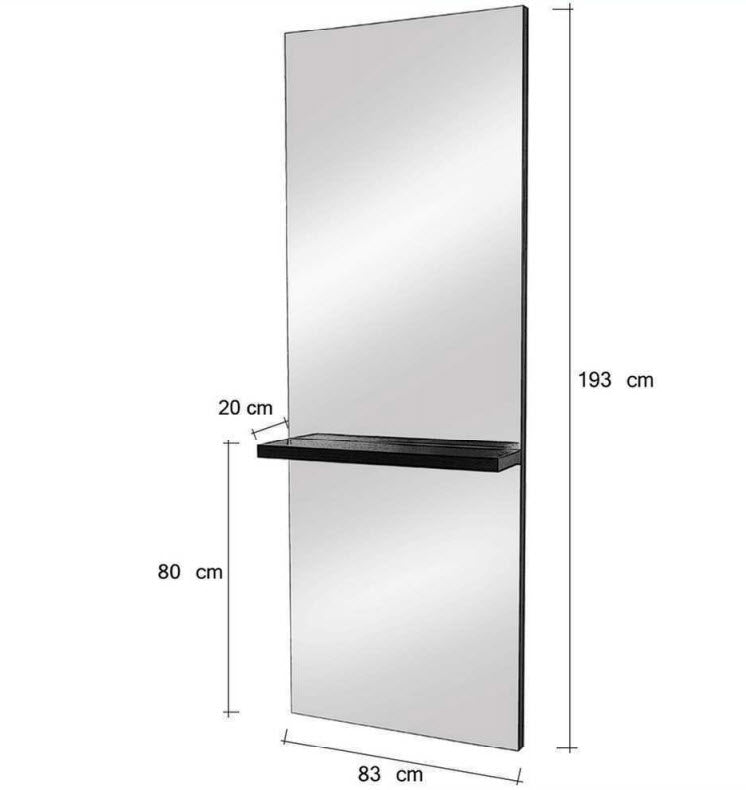 Frizersko ogledalo Lana - dimenzije