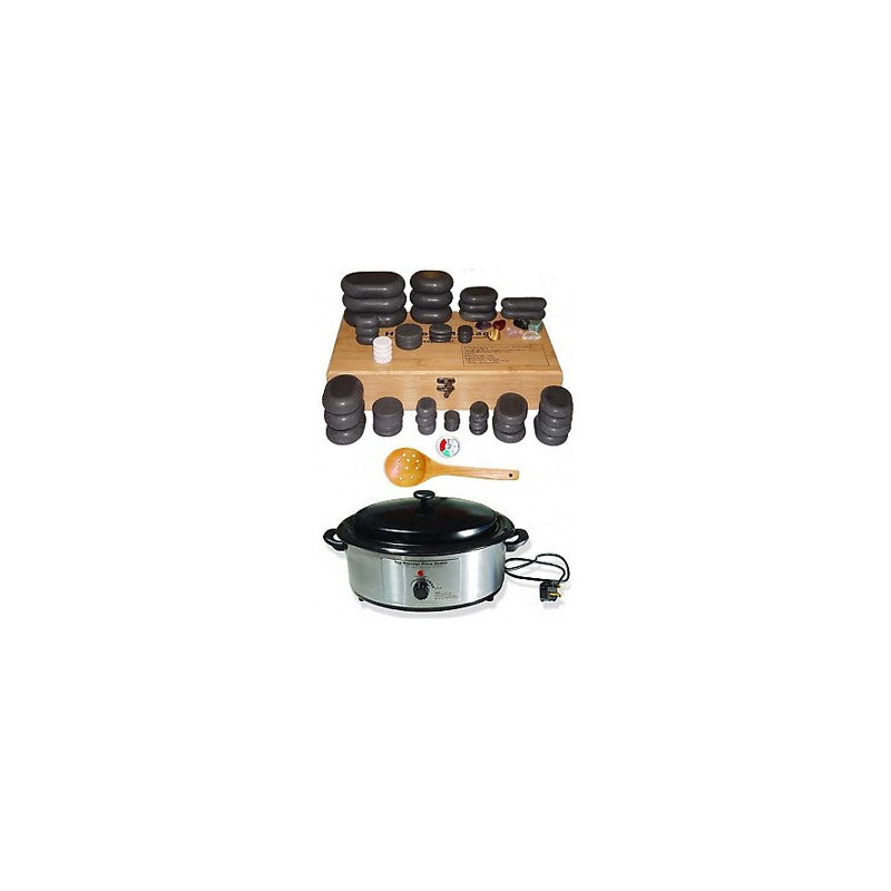 Hot Stone - vroči kamni - set z grelcem 64 delni