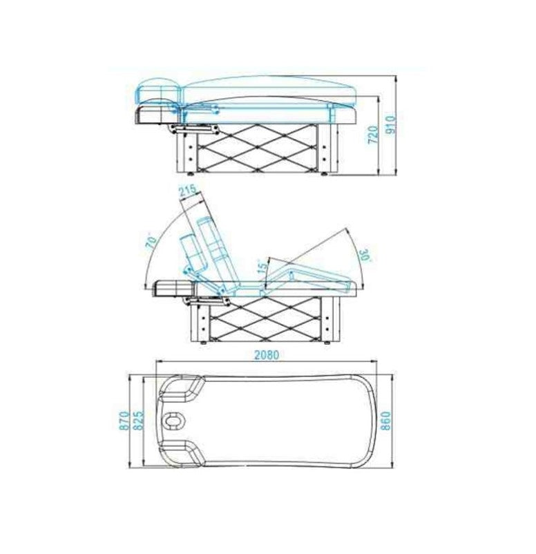Masažna kozmetična SPA miza Kristal - rjava