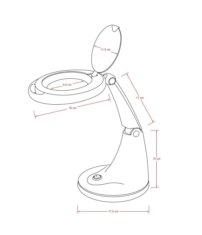 Povečevalna lupa z 5x LED