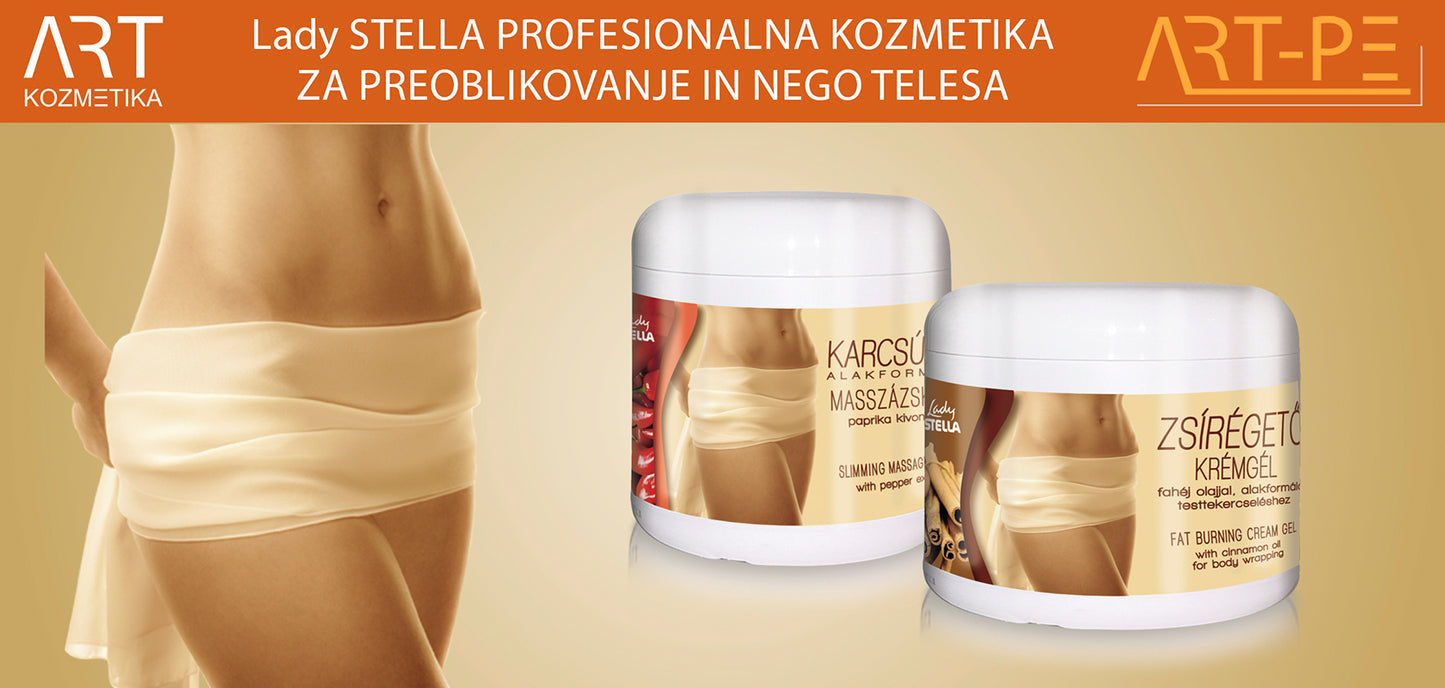 Fat burning kremni gel z eteričnim oljem cimeta za preoblikovanje telesa, body wrapping 500ml