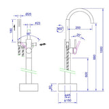 Masažna kad ART - Mika armatura dimenzije