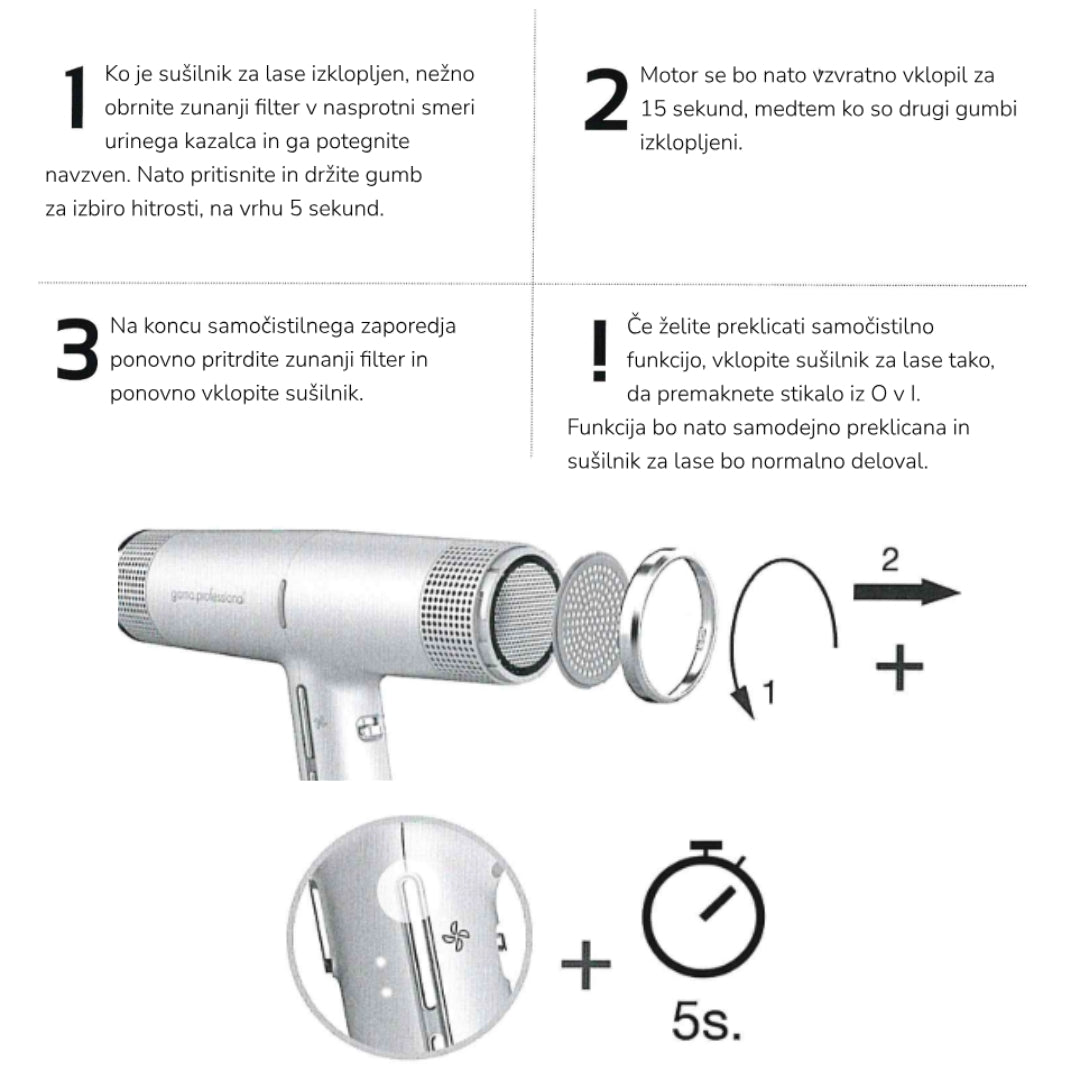 Profesionalni sušilec las GA.MA iQ2 Perfetto - črn
