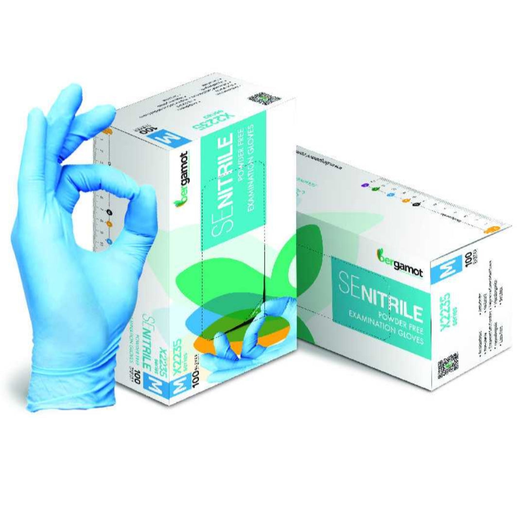 Nitrilne zaščitne rokavice modre brez pudra 100/1 - S, M
