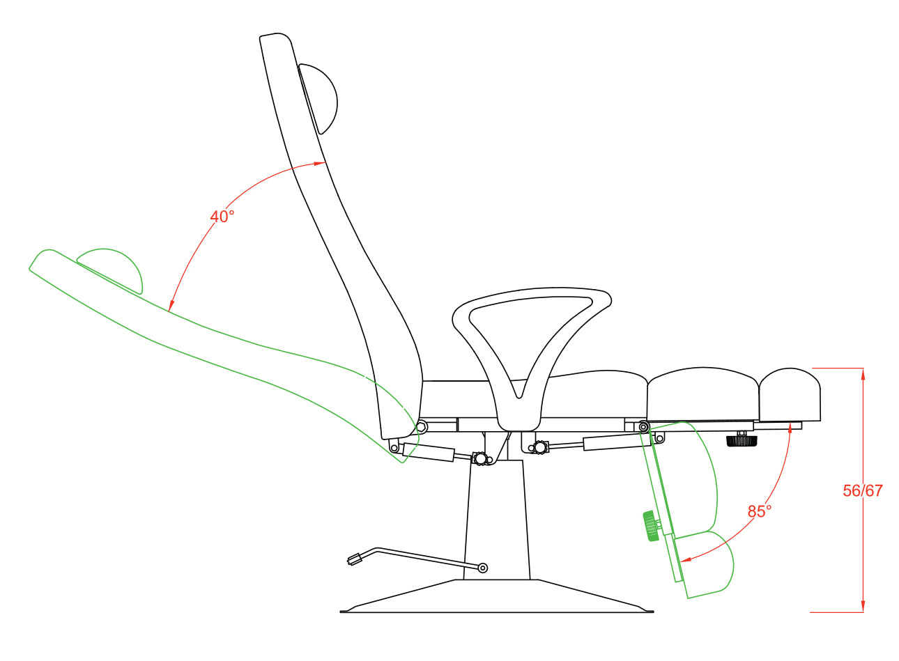 Pedikerski stol Fox-2231A  Sol 
