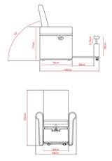 Stol za pedikuro 4200 | Pira | siv