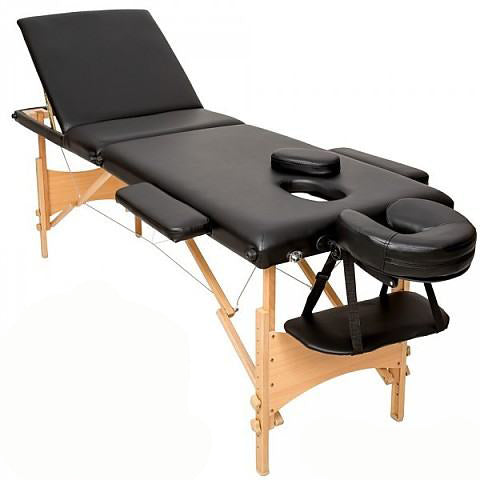 BELT 3-delna prenosna masažna miza - črna
