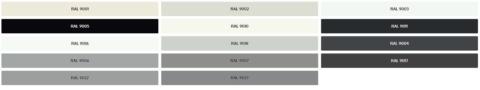 RAL bela in črna