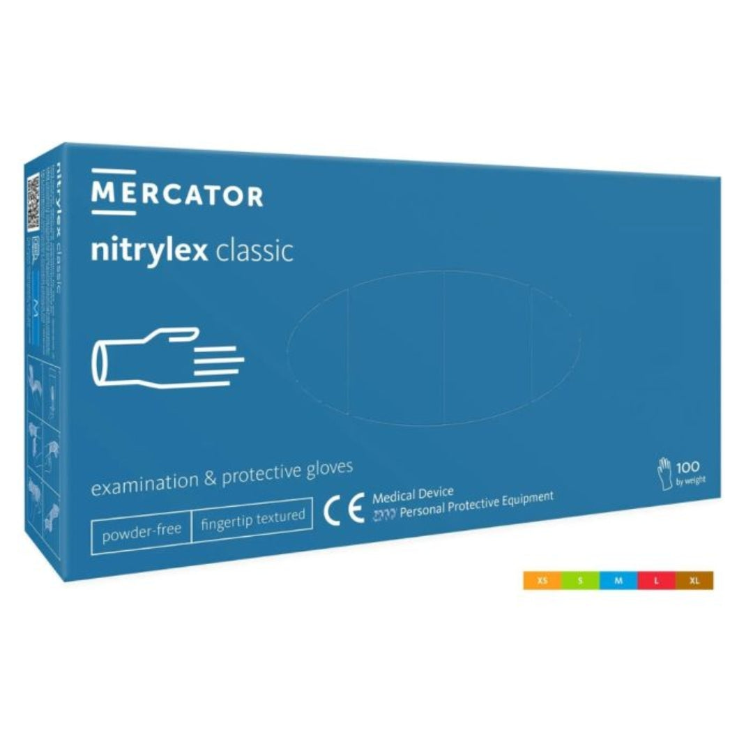 Rokavice nitril, brez pudra, S, 100/1 | Nitrylex classic modre
