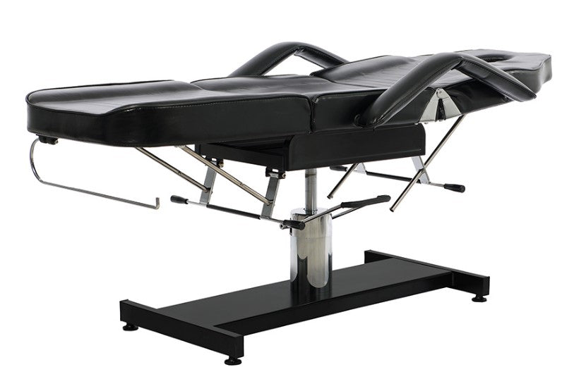 Tridelna kozmetična miza - Ment črno oblazinjenje